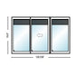 PELLA 126" X 79.5" LIFESTYLE SERIES CONTEMPORARY 3 PANEL OXO HINGED GLASS WITH MANUAL BLINDS/SHADES ADVANCED LOW-E INSULATING TEMPERED ARGON FILL GLASS ASSEMBLED SLIDING/GLIDING PATIO DOOR SCREEN OPTION
