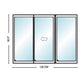 PELLA LIFESTYLE SERIES CONTEMPORARY 3 PANEL OXO 126" X 95.5" ADVANCED LOW-E INSULATING TEMPERED ARGON FILL GLASS ASSEMBLED SLIDING/GLIDING PATIO DOOR GRILLES/SCREEN OPTIONS
