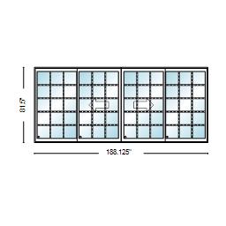 PELLA LIFESTYLE SERIES CONTEMPORARY 4 PANEL OXXO 188.125" X 81.5" ADVANCED LOW-E INSULATING TEMPERED ARGON FILL GLASS ASSEMBLED SLIDING/GLIDING PATIO DOOR GRILLES/SCREEN OPTIONS