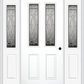 MMI 2-1/2 LITE 2 PANEL 6'8" FIBERGLASS SMOOTH BELAIRE ZINC EXTERIOR PREHUNG DOOR WITH 2 HALF LITE BELAIRE ZINC DECORATIVE GLASS SIDELIGHTS 692