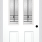 MMI 2-1/2 LITE 2 PANEL 6'8" FIBERGLASS SMOOTH PEMBROOK PATINA DECORATIVE GLASS EXTERIOR PREHUNG DOOR 692