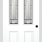 MMI 2-1/2 LITE 2 PANEL 6'8" FIBERGLASS SMOOTH SOLEIL PATINA DECORATIVE GLASS EXTERIOR PREHUNG DOOR 692