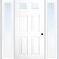 MMI 2-1/4 LITE 4 PANEL 3'0" X 6'8" FIBERGLASS SMOOTH EXTERIOR PREHUNG DOOR WITH 2 FULL LITE CLEAR GLASS SIDELIGHTS 23