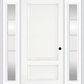 MMI 2 PANEL 3'0" X 6'8" FIBERGLASS SMOOTH EXTERIOR PREHUNG DOOR WITH 2 FULL LITE SDL GRILLES GLASS SIDELIGHTS 110