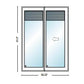 PELLA 59.25" X 81.5" LIFESTYLE SERIES CONTEMPORARY 2 PANEL HINGED GLASS WITH MANUAL BLINDS/SHADES ADVANCED LOW-E INSULATING TEMPERED ARGON FILL GLASS ASSEMBLED SLIDING/GLIDING PATIO DOOR SCREEN OPTION