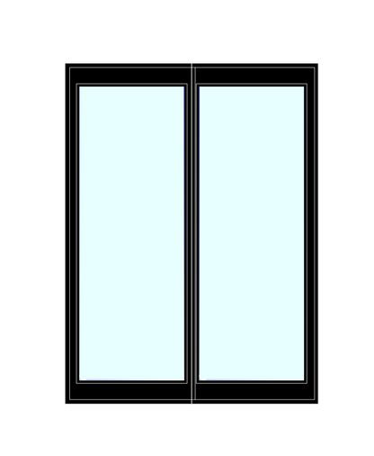 PELLA LIFESTYLE SERIES CONTEMPORARY 2 PANEL 59.25" X 79.5" ADVANCED LOW-E INSULATING TEMPERED ARGON FILL GLASS ASSEMBLED SLIDING/GLIDING PATIO DOOR GRILLES/SCREEN OPTIONS