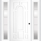 MMI 8 PANEL CENTER ARCH 3'0" X 6'8" FIBERGLASS SMOOTH EXTERIOR PREHUNG DOOR WITH 2 FULL LITE SDL GRILLES GLASS SIDELIGHTS 630