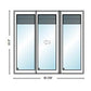 PELLA 90" X 81.5" LIFESTYLE SERIES CONTEMPORARY 3 PANEL OXO HINGED GLASS WITH MANUAL BLINDS/SHADES ADVANCED LOW-E INSULATING TEMPERED ARGON FILL GLASS ASSEMBLED SLIDING/GLIDING PATIO DOOR SCREEN OPTION