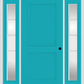 MMI TRUE 2 PANEL 3'0" X 6'8" FIBERGLASS SMOOTH EXTERIOR PREHUNG DOOR WITH 2 FULL LITE SDL GRILLES GLASS SIDELIGHTS 20