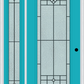 MMI FULL LITE 6'8" FIBERGLASS SMOOTH BEAUFORT PATINA EXTERIOR PREHUNG DOOR WITH 1 FULL LITE BEAUFORT PATINA DECORATIVE GLASS SIDELIGHT 686