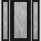 MMI FULL LITE 3'0" X 6'8" TEXTURED/PRIVACY FIBERGLASS SMOOTH EXTERIOR PREHUNG DOOR WITH 2 FULL LITE TEXTURED/PRIVACY GLASS SIDELIGHTS 686