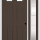 MMI 2-1/4 LITE 4 PANEL 3'0" X 6'8" FIBERGLASS SMOOTH EXTERIOR PREHUNG DOOR WITH 1 FULL LITE SDL GRILLES GLASS SIDELIGHT 23