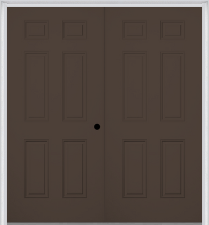 MMI TWIN/DOUBLE 6 PANEL 6'8" FIBERGLASS SMOOTH EXTERIOR PREHUNG DOOR 21