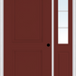 MMI 2 PANEL ARCH 3'0" X 6'8" FIBERGLASS SMOOTH EXTERIOR PREHUNG DOOR WITH 1 HALF LITE SDL GRILLES GLASS SIDELIGHT 22