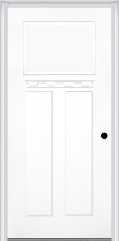 MMI CRAFTSMAN 3 PANEL SHAKER WITH SHELF 6'8" FIBERGLASS SMOOTH EXTERIOR PREHUNG DOOR 30