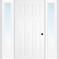 MMI CRAFTSMAN 6 PANEL 3'0" X 6'8" FIBERGLASS SMOOTH EXTERIOR PREHUNG DOOR WITH 2 FULL LITE CLEAR GLASS SIDELIGHTS 400