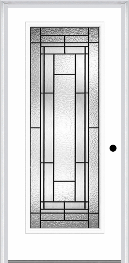 MMI FULL LITE 6'8" FIBERGLASS SMOOTH PEMBROOK PATINA DECORATIVE GLASS EXTERIOR PREHUNG DOOR 686