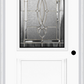 MMI 1/2 LITE 1 PANEL 6'8" FIBERGLASS SMOOTH BELAIRE ZINC DECORATIVE GLASS EXTERIOR PREHUNG DOOR 682