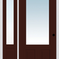 MMI 3/4 LITE 2 PANEL 3'0" X 6'8" FIBERGLASS SMOOTH EXTERIOR PREHUNG DOOR WITH 1 CLEAR 3/4 LITE GLASS SIDELIGHT 147