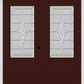 MMI TWIN/DOUBLE 3/4 LITE 1 PANEL 6'0" X 6'8" FIBERGLASS SMOOTH GRACE NICKEL OR GRACE PATINA DECORATIVE GLASS EXTERIOR PREHUNG DOOR 608