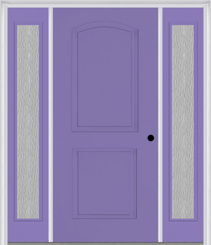 MMI 2 PANEL ARCH 3'0" X 6'8" FIBERGLASS SMOOTH EXTERIOR PREHUNG DOOR WITH 2 FULL LITE CLEAR OR PRIVACY/TEXTURED GLASS SIDELIGHTS 22