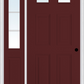 MMI 2-1/4 LITE 4 PANEL 3'0" X 6'8" FIBERGLASS SMOOTH EXTERIOR PREHUNG DOOR WITH 1 HALF LITE SDL GRILLES GLASS SIDELIGHT 23