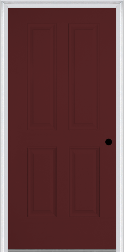 MMI TRUE 4 PANEL 6'8" FIBERGLASS SMOOTH EXTERIOR PREHUNG DOOR 40