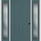 MMI TRUE 4 PANEL 3'0" X 6'8" FIBERGLASS SMOOTH EXTERIOR PREHUNG DOOR WITH 2 FULL LITE CLEAR OR PRIVACY/TEXTURED GLASS SIDELIGHTS 40