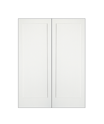 REEB TWIN/DOUBLE 6'8 X 1-3/8 OR 1-3/4 1 PANEL PRIMED FLAT OVOLO STICKING INTERIOR PREHUNG DOOR PR8020