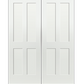 REEB TWIN/DOUBLE 6'8 X 1-3/8 2 LONG PANELS OVER 2 SHORT PANELS PRIMED FLAT SHAKER STICKING INTERIOR PREHUNG DOOR PR8744