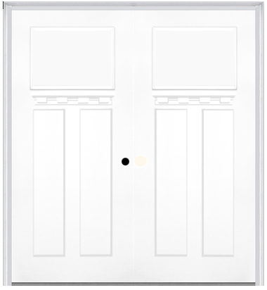 MMI TWIN/DOUBLE CRAFTSMAN 3 PANEL SHAKER WITH SHELF 6'8" FIBERGLASS SMOOTH EXTERIOR PREHUNG DOOR 30 SHELF