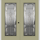 MMI TWIN/DOUBLE FULL LITE 6'8" FIBERGLASS SMOOTH BELAIRE ZINC DECORATIVE GLASS EXTERIOR PREHUNG DOOR 686