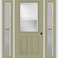 MMI 1/2 LITE 2 PANEL RAISE/LOWER BLINDS 3'0" X 6'8" FIBERGLASS SMOOTH EXTERIOR PREHUNG DOOR WITH 2 FULL LITE GLASS RAISE/LOWER BLINDS SIDELIGHTS 684 RLB 694 RLB