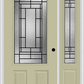 MMI 3/4 LITE 2 PANEL 6'8" FIBERGLASS SMOOTH PEMBROOK PATINA EXTERIOR PREHUNG DOOR WITH 1 PEMBROOK PATINA 3/4 LITE DECORATIVE GLASS SIDELIGHT 607