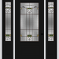 MMI 3/4 LITE 1 PANEL 6'8" FIBERGLASS SMOOTH GREENFIELD OIL RUBBED BRONZE EXTERIOR PREHUNG DOOR WITH 2 GREENFIELD OIL RUBBED BRONZE 3/4 LITE DECORATIVE GLASS SIDELIGHTS 608