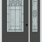 MMI 3/4 LITE 1 PANEL 6'8" FIBERGLASS SMOOTH SELWYN PATINA EXTERIOR PREHUNG DOOR WITH 1 SELWYN PATINA 3/4 LITE DECORATIVE GLASS SIDELIGHT 608