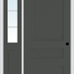 MMI 3 PANEL 3'0" X 6'8" FIBERGLASS SMOOTH EXTERIOR PREHUNG DOOR WITH 1 HALF LITE SDL GRILLES GLASS SIDELIGHT 31