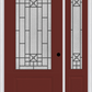 MMI 3/4 LITE 1 PANEL 6'8" FIBERGLASS SMOOTH COURTYARD NICKEL VEIN WROUGHT IRON EXTERIOR PREHUNG DOOR WITH 1 COURTYARD NICKEL VEIN WROUGHT IRON 3/4 LITE DECORATIVE GLASS SIDELIGHT 608