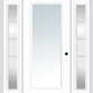 MMI FULL LITE 3'0" X 6'8" FIBERGLASS SMOOTH EXTERIOR PREHUNG DOOR WITH 2 FULL LITE SDL GRILLES GLASS SIDELIGHTS 59