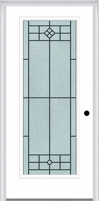 MMI FULL LITE 6'8" FIBERGLASS SMOOTH BEAUFORT PATINA DECORATIVE GLASS EXTERIOR PREHUNG DOOR 686