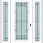 MMI FULL LITE 6'8" FIBERGLASS SMOOTH BEAUFORT PATINA EXTERIOR PREHUNG DOOR WITH 2 FULL LITE BEAUFORT PATINA DECORATIVE GLASS SIDELIGHTS 686