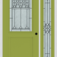 MMI 1/2 LITE 1 PANEL 6'8" FIBERGLASS SMOOTH SELWYN PATINA EXTERIOR PREHUNG DOOR WITH 1 FULL LITE SELWYN PATINA DECORATIVE GLASS SIDELIGHT 682