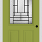 MMI 1/2 LITE 2 PANEL 6'8" FIBERGLASS SMOOTH PEMBROOK PATINA DECORATIVE GLASS EXTERIOR PREHUNG DOOR 684