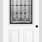 MMI 1/2 LITE 2 PANEL 6'8" FIBERGLASS SMOOTH CHATEAU WROUGHT IRON DECORATIVE GLASS EXTERIOR PREHUNG DOOR 684