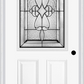 MMI 1/2 LITE 2 PANEL 6'8" FIBERGLASS SMOOTH JAMESTOWN PATINA DECORATIVE GLASS EXTERIOR PREHUNG DOOR 684