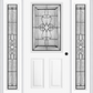 MMI 1/2 LITE 2 PANEL 6'8" FIBERGLASS SMOOTH JAMESTOWN PATINA EXTERIOR PREHUNG DOOR WITH 2 FULL LITE JAMESTOWN PATINA DECORATIVE GLASS SIDELIGHTS 684