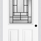 MMI 1/2 LITE 2 PANEL 6'8" FIBERGLASS SMOOTH PEMBROOK PATINA DECORATIVE GLASS EXTERIOR PREHUNG DOOR 684