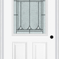 MMI 1/2 LITE 2 PANEL 6'8" FIBERGLASS SMOOTH SELWYN PATINA DECORATIVE GLASS EXTERIOR PREHUNG DOOR 684