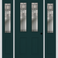 MMI 2-1/2 LITE 2 PANEL 6'8" FIBERGLASS SMOOTH OAK PARK PATINA EXTERIOR PREHUNG DOOR WITH 2 HALF LITE OAK PARK PATINA DECORATIVE GLASS SIDELIGHTS 692