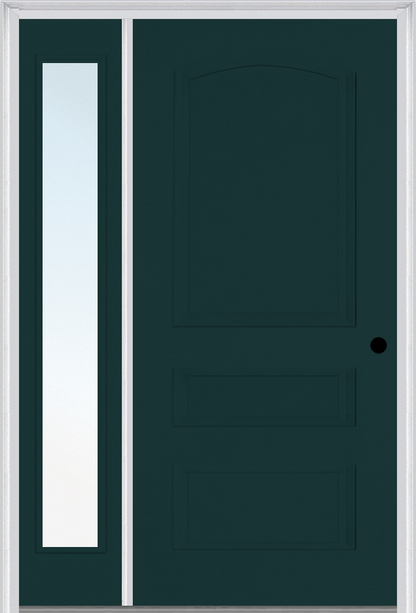 MMI 3 PANEL 3'0" X 6'8" FIBERGLASS SMOOTH EXTERIOR PREHUNG DOOR WITH 1 FULL LITE CLEAR OR PRIVACY/TEXTURED GLASS SIDELIGHT 31